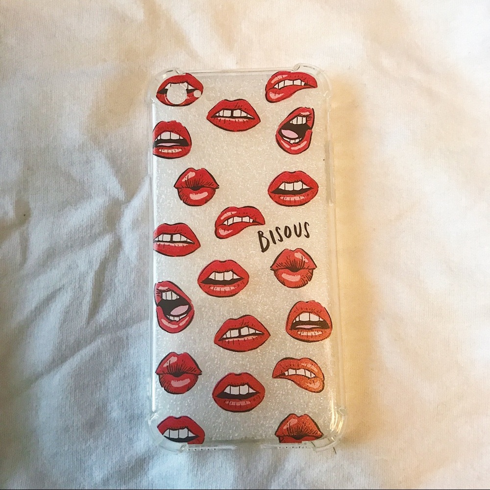 IPhone 7 clear plastic lips case
